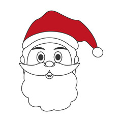 Santa claus face cartoon icon vector illustration graphic design
