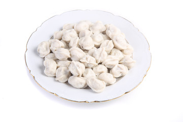 Fototapeta na wymiar dumplings in a white plate isolated
