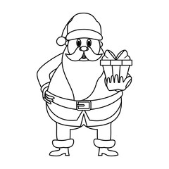 Santa claus with gift box icon vector illustration graphic design