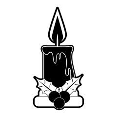 Christmas Lit candle icon vector illustration graphic design