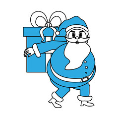 Santa claus with gift box icon vector illustration graphic design
