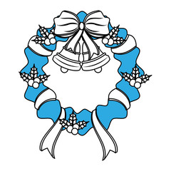 Christmas wreath with bell icon vector illustration graphic design