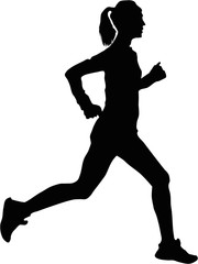 Fototapeta na wymiar Silhouette of a female runner
