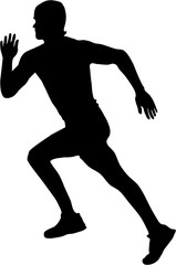 Fototapeta na wymiar Silhouette of a male runner