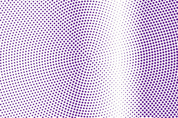 Purple white dotted halftone. Halftone vector background. Smooth vertical dotted gradient.