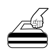 Hand with brush floor icon vector illustration graphic design