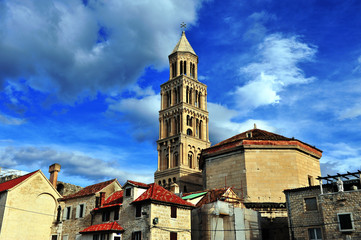 Obraz premium Old bell tower of Diocletian palace, Split