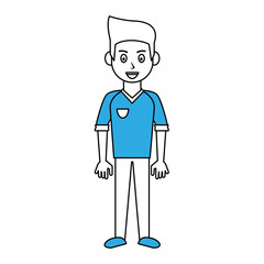 Young man cartoon icon vector illustration graphic design