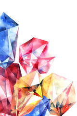 Watercolor diamond crystals