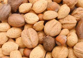 Mixed nuts background