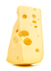 piece of cheese isolated on a white background