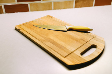 knife on a cutting board