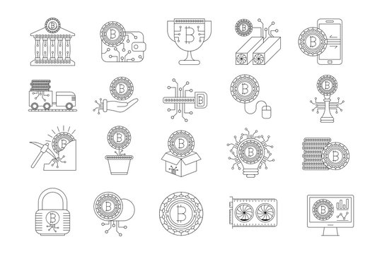 Cryptocurrency icons - Bitcoin icons VOL.1