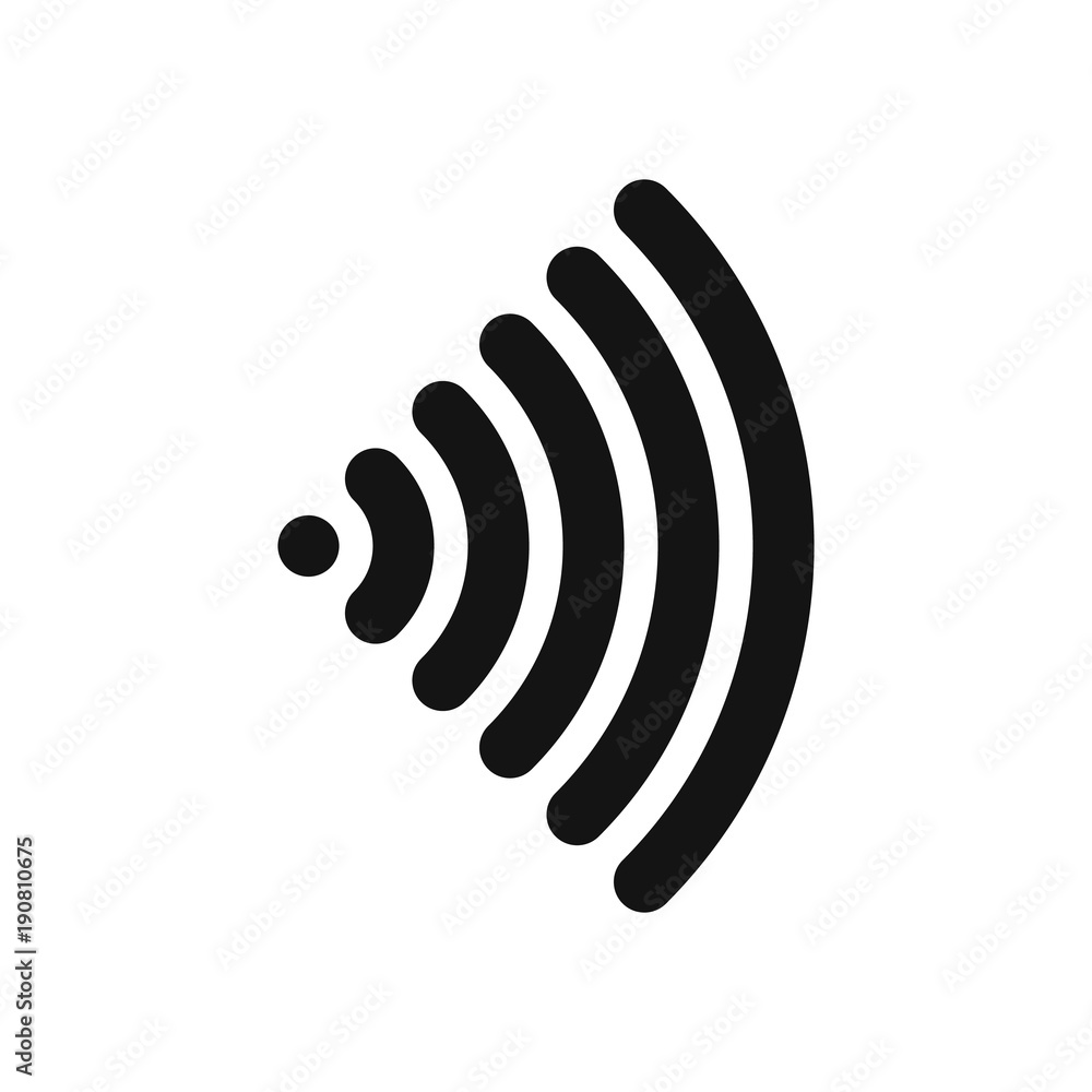 Poster wifi symbol. wireless internet connection or hotspot sign. black simple flat vector icon with rounde