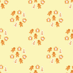 christmas cookies seamless pattern background