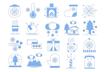 Winter blue icons