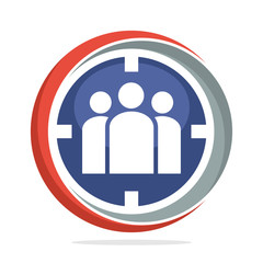 icon logo with the concept of community target