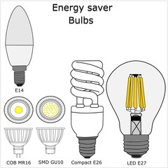Energy saver bulbs vector