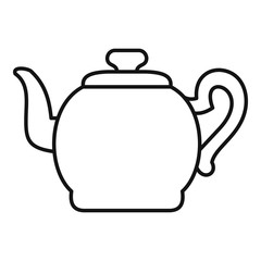 Teapot with cap icon. Outline illustration of teapot with cap vector icon for web