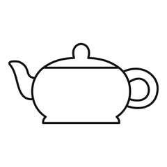 Hot teapot icon. Outline illustration of hot teapot vector icon for web