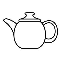 Steel teapot icon. Outline illustration of steel teapot vector icon for web
