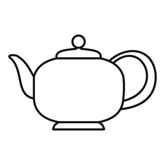 Teapot with handle icon. Outline illustration of teapot with handle vector icon for web