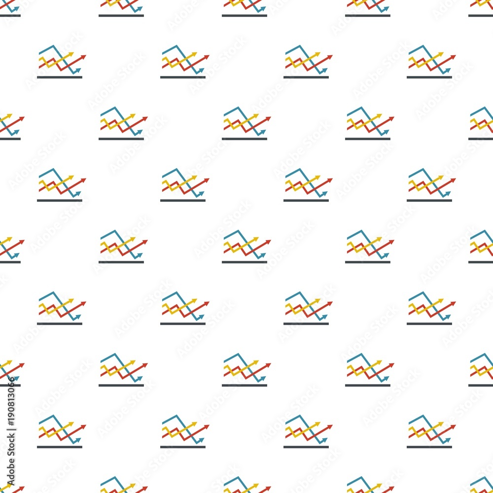 Poster line chart pattern seamless in flat style for any design
