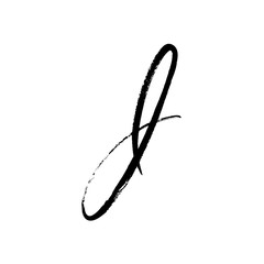 Handwritten word I in expressive brush lettering style. St.Valentine's Day message. Dry brush lettering. Modern calligraphy poster in expressive style
