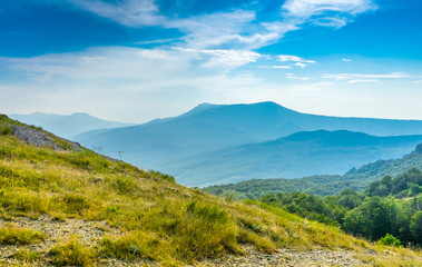Range Chatyr-Dag. View from Demerdzhi Mountain in Crimea, Russia
