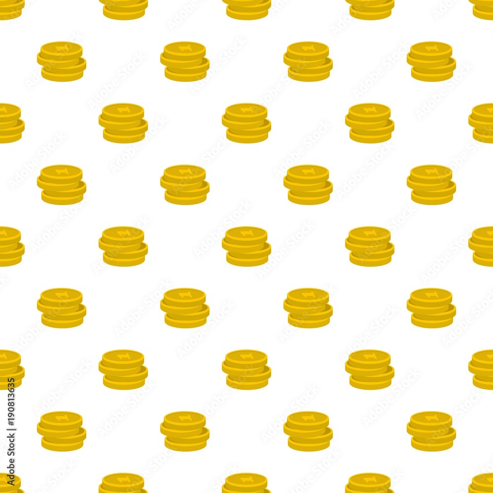 Poster concept coin pattern seamless in flat style for any design