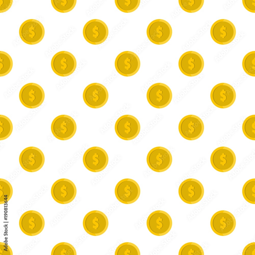 Poster Design coin pattern seamless in flat style for any design