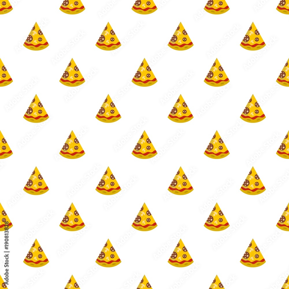 Poster pizza slice pattern seamless in flat style for any design