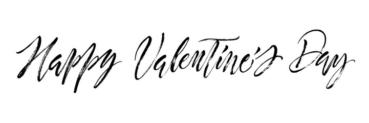 Naklejka premium Happy Valentine's Day. St.Valentine's Day message. Dry brush lettering. Modern calligraphy poster in expressive style