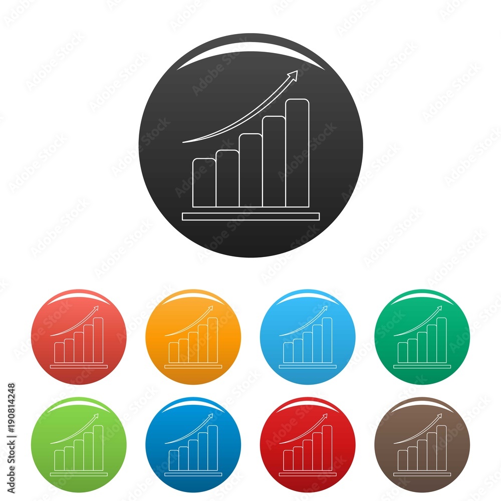 Poster diagram icons color set isolated on white background for any web design