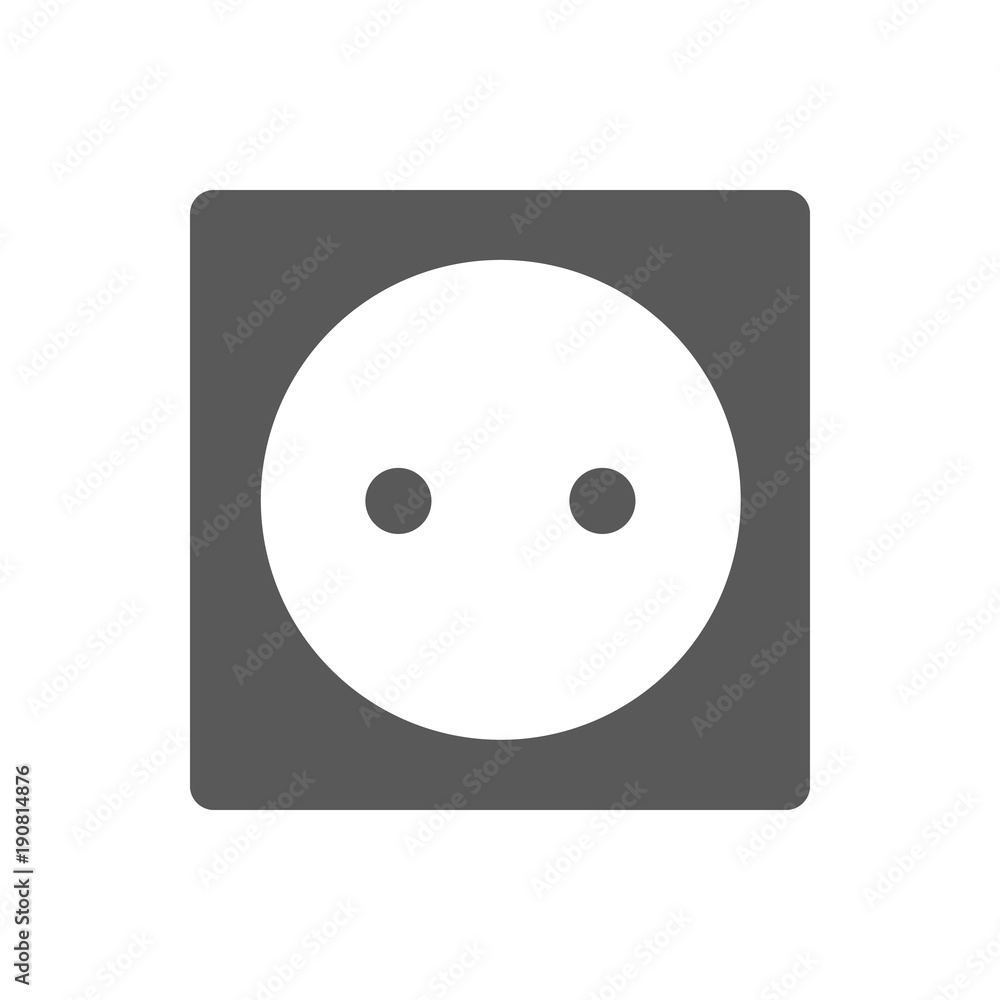 Poster power socket icon. black simple illustration of power socket vector icon isolated on white backgroun