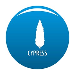 Cypress tree icon vector blue circle isolated on white background 