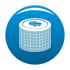 Investment coin icon vector blue circle isolated on white background 