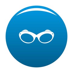 Retro spectacles icon vector blue circle isolated on white background 