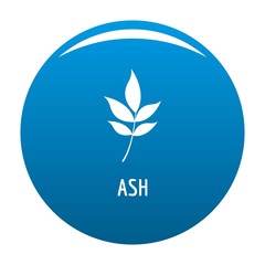 Ash leaf icon vector blue circle isolated on white background 