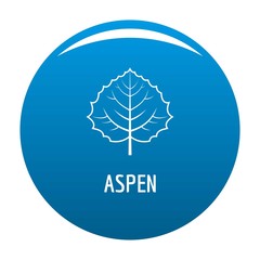 Aspen leaf icon vector blue circle isolated on white background 