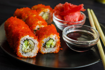 sushi rolls with eel