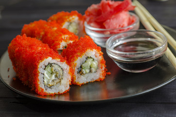 sushi rolls with eel