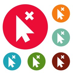 Obraz premium Cursor close element icons circle set vector isolated on white background