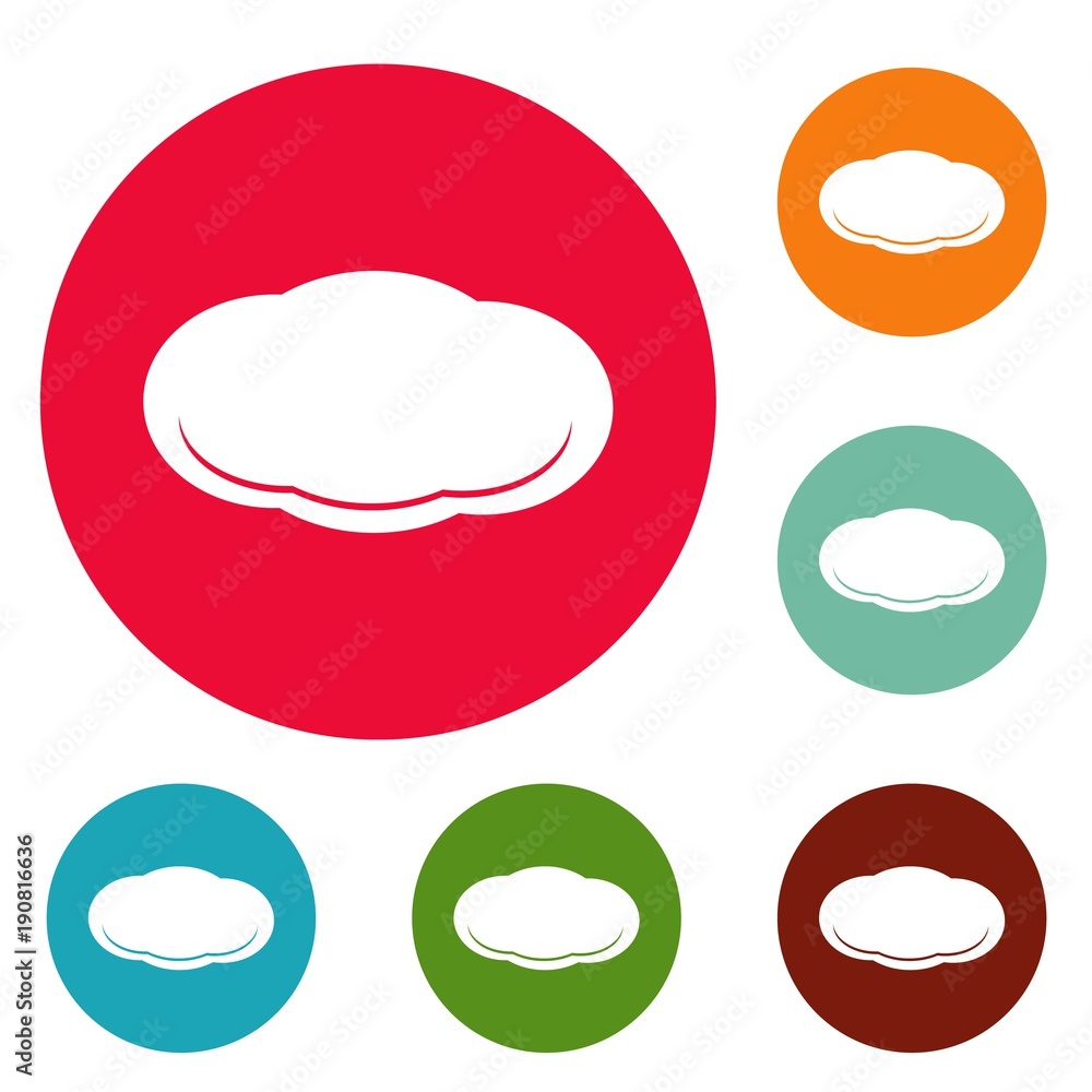 Poster cloud icons circle set vector isolated on white background
