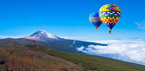 Beautiful view of unique famous volcano Teide on a sunny day, Teide National Park, Tenerife, Canary Islands, Spain