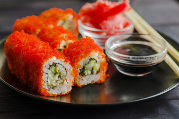 sushi rolls with eel