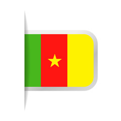Cameroon Flag Vector Bookmark Icon
