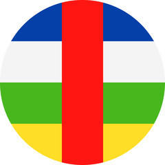 Central African Republic Flag Vector Round Flat Icon