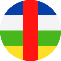 Central African Republic Flag Vector Round Flat Icon