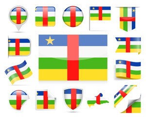 Central African Republic Flag Vector Set